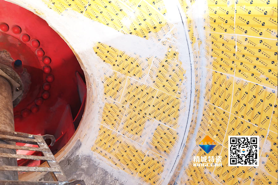 水泥厂循环风机机壳内壁装置氧化铝耐磨陶瓷